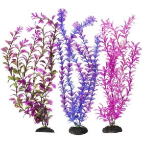 Penn Plax Colorful Plastic Aquarium Plant Pack 16" Assorted Colors