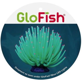 Tetra GloFish Anemone Aquarium Ornament Green