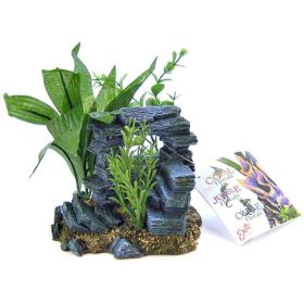 Blue Ribbon Rock Arch with Plants Ornament