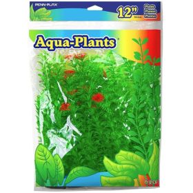 Penn Plax Plastic Plant Pack 12" Green