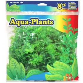 Penn Plax Plastic Plant Pack 8" Green