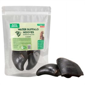 Water Buffalo Hooves-100% Natural;  High Protein;  Long-Lasting;  Grain-Free;  Gluten-Free;  Dog Dental Treat & Chews;  4 COUNT-10 oz