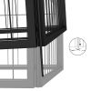 Dog Playpen 4 Panels Black 19.7"x39.4" Powder-coated Steel