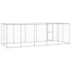 Outdoor Dog Kennel Galvanized Steel with Roof 130.2 ft²